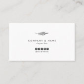 Modern minimalistisch Chic Elegant Leaf White en G Visitekaartje (Voorkant)