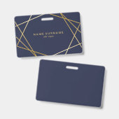 Modern minimalistisch chic Gold Geometric Midnight Badge (Voor- en achterkant)