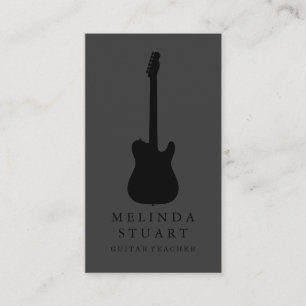 Modern minimalistisch chic Musician Guitar Teacher Visitekaartje