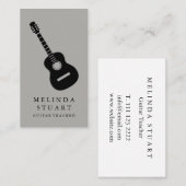Modern minimalistisch chic Musician Guitar Teacher Visitekaartje (Voorkant / Achterkant)