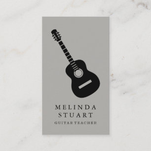 Modern minimalistisch chic Musician Guitar Teacher Visitekaartje