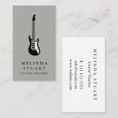 Modern minimalistisch chic Musician Guitar Teacher Visitekaartje (Voorkant / Achterkant)