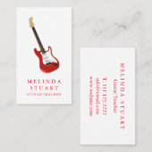 Modern minimalistisch chic Musician Guitar Teacher Visitekaartje (Voorkant / Achterkant)