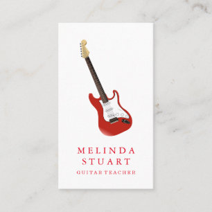Modern minimalistisch chic Musician Guitar Teacher Visitekaartje