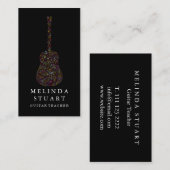 Modern minimalistisch chic Musician Guitar Teacher Visitekaartje (Voorkant / Achterkant)