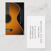 Modern minimalistisch chic Musician Guitar Teacher Visitekaartje (Voorkant / Achterkant)