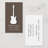 Modern minimalistisch chic Musician Guitar Teacher Visitekaartje (Voorkant / Achterkant)