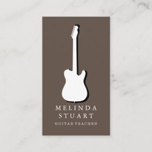 Modern minimalistisch chic Musician Guitar Teacher Visitekaartje