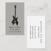 Modern minimalistisch chic Musician Guitar Teacher Visitekaartje (Voorkant / Achterkant)