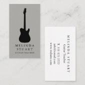 Modern minimalistisch chic Musician Guitar Teacher Visitekaartje (Voorkant / Achterkant)