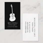 Modern minimalistisch chic Musician Guitar Teacher Visitekaartje (Voorkant / Achterkant)