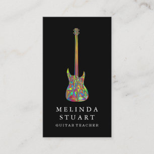 Modern minimalistisch chic Musician Guitar Teacher Visitekaartje
