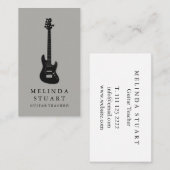 Modern minimalistisch chic Musician Guitar Teacher Visitekaartje (Voorkant / Achterkant)