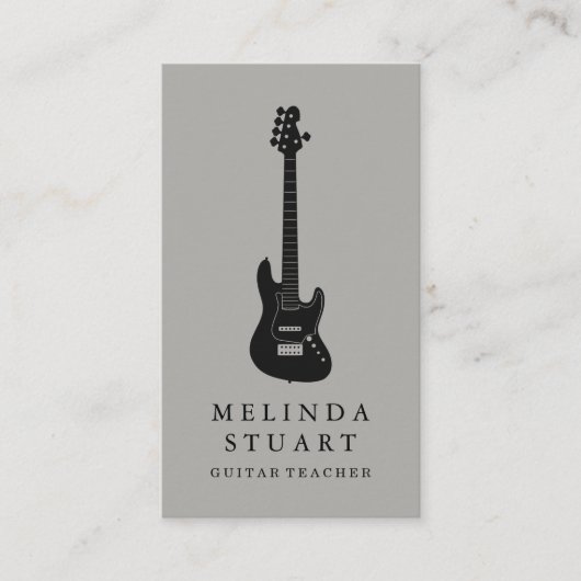 Modern minimalistisch chic Musician Guitar Teacher Visitekaartje (Voorkant)