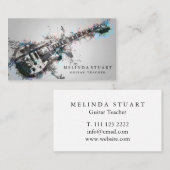 Modern minimalistisch chic Musician Guitar Teacher Visitekaartje (Voorkant / Achterkant)