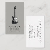 Modern minimalistisch chic Musician Guitar Teacher Visitekaartje (Voorkant / Achterkant)