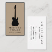 Modern minimalistisch chic Musician Guitar Teacher Visitekaartje (Voorkant / Achterkant)