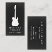 Modern minimalistisch chic Musician Guitar Teacher Visitekaartje (Voorkant / Achterkant)