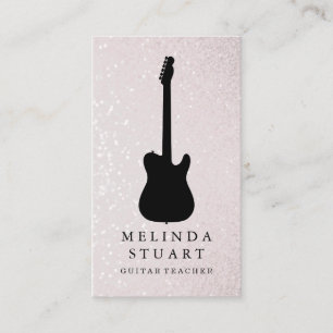 Modern minimalistisch chic Musician Guitar Teacher Visitekaartje