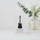 Modern minimalistisch chic Musician Guitar Teacher Visitekaartje (Staand voorkant)