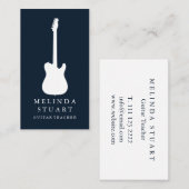 Modern minimalistisch chic Musician Guitar Teacher Visitekaartje (Voorkant / Achterkant)