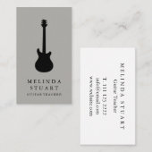 Modern minimalistisch chic Musician Guitar Teacher Visitekaartje (Voorkant / Achterkant)