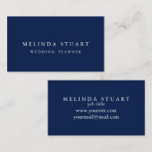 Modern minimalistisch Chic Navy Blue Visitekaartje (Voorkant / Achterkant)