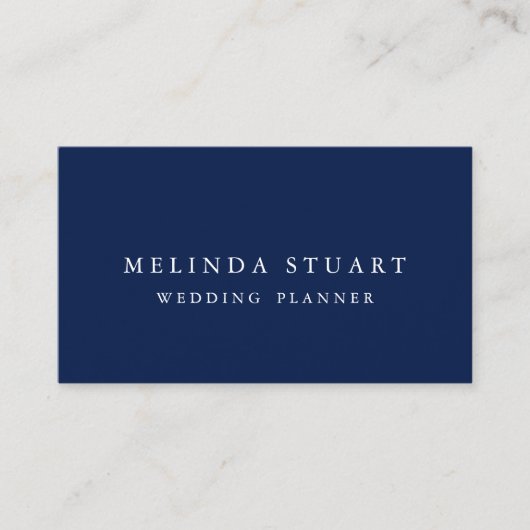Modern minimalistisch Chic Navy Blue Visitekaartje (Voorkant)