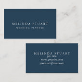 Modern minimalistisch Chic Navy Blue Visitekaartje (Voorkant / Achterkant)