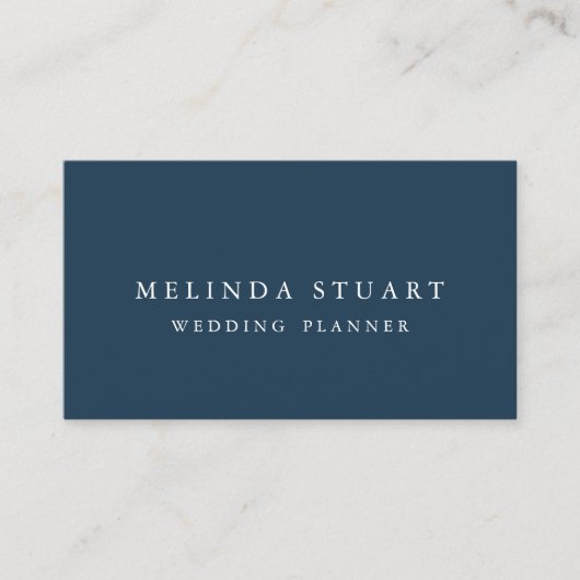 Modern minimalistisch Chic Navy Blue Visitekaartje (Voorkant)