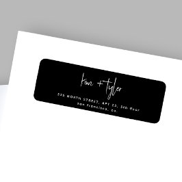 Modern minimalistisch chic script zwart bruiloft etiket