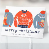 Modern minimalistisch Chic Ugly Gebreet Sweater Feestdagen Kaart