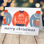 Modern minimalistisch Chic Ugly Gebreet Sweater Feestdagen Kaart