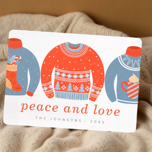 Modern minimalistisch Chic Ugly Gebreet Sweater Feestdagenkaart