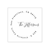 Modern minimalistisch chique familie retouradres rubberstempel (Afrduk)