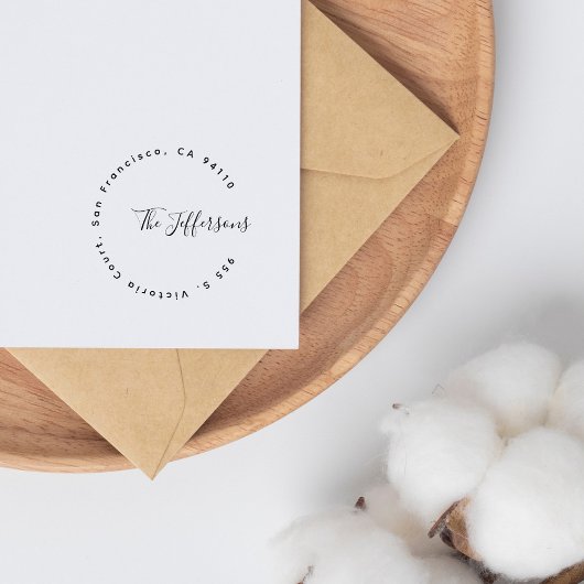 Modern minimalistisch chique familie retouradres rubberstempel