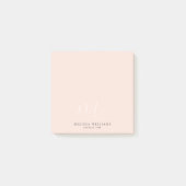 Modern minimalistisch chique monogram pastel licht post-it® notes (Voorkant)