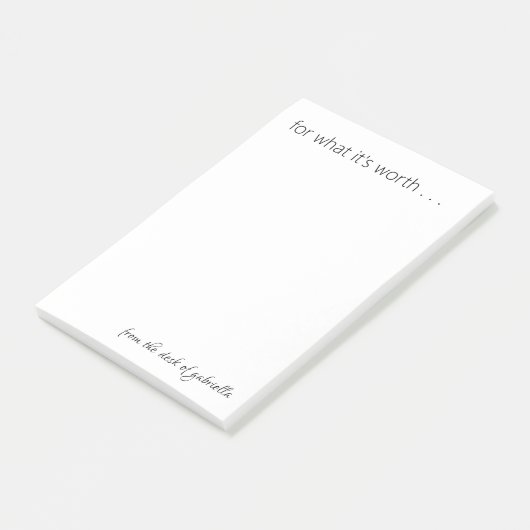 Modern minimalistisch citaat - Gepersonaliseerd Zw Post-it® Notes (Schuin)