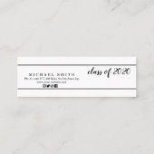 Modern Minimalistisch Classic Insert Kaart Afstude Mini Visitekaartje (Achterkant)