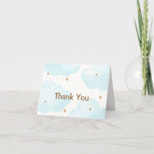 Modern Minimalistisch Cloud Nine Stars Baby shower Bedankkaart