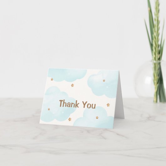 Modern Minimalistisch Cloud Nine Stars Baby shower Bedankkaart (Voorkant)