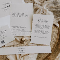 Modern Minimalistisch Crème & Zwarte Script Bruilo