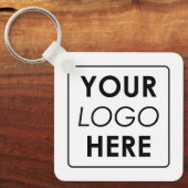 Modern Minimalistisch Custom Business Logo Wit Zwa Sleutelhanger (Voorkant)