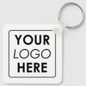 Modern Minimalistisch Custom Business Logo Wit Zwa Sleutelhanger (Achterkant)