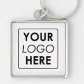 Modern Minimalistisch Custom Business Logo Wit Zwa Sleutelhanger (Voorkant)