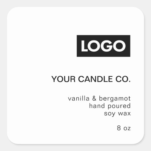 Modern Minimalistisch Custom Logo Candle Label (Voorkant)