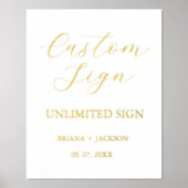 Modern Minimalistisch Custom teken trouwtafel teke Folie Afdrukken (Voorkant)