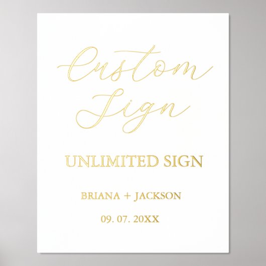 Modern Minimalistisch Custom teken trouwtafel teke Folie Afdrukken (Voorkant)