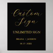 Modern Minimalistisch Custom teken trouwtafel teke Folie Afdrukken (Voorkant)