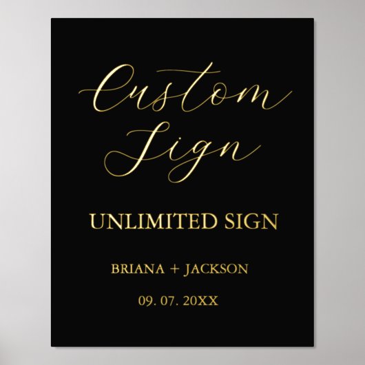 Modern Minimalistisch Custom teken trouwtafel teke Folie Afdrukken (Voorkant)